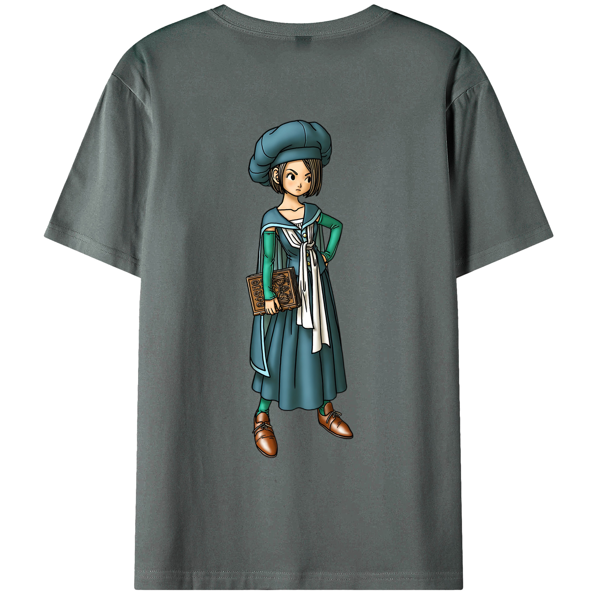 （画像用） ドラゴンクエスト Doragon Kuesuto Dragon Quest 綿100％ メンズ半袖Tシャツ（バックプリント） 通気性